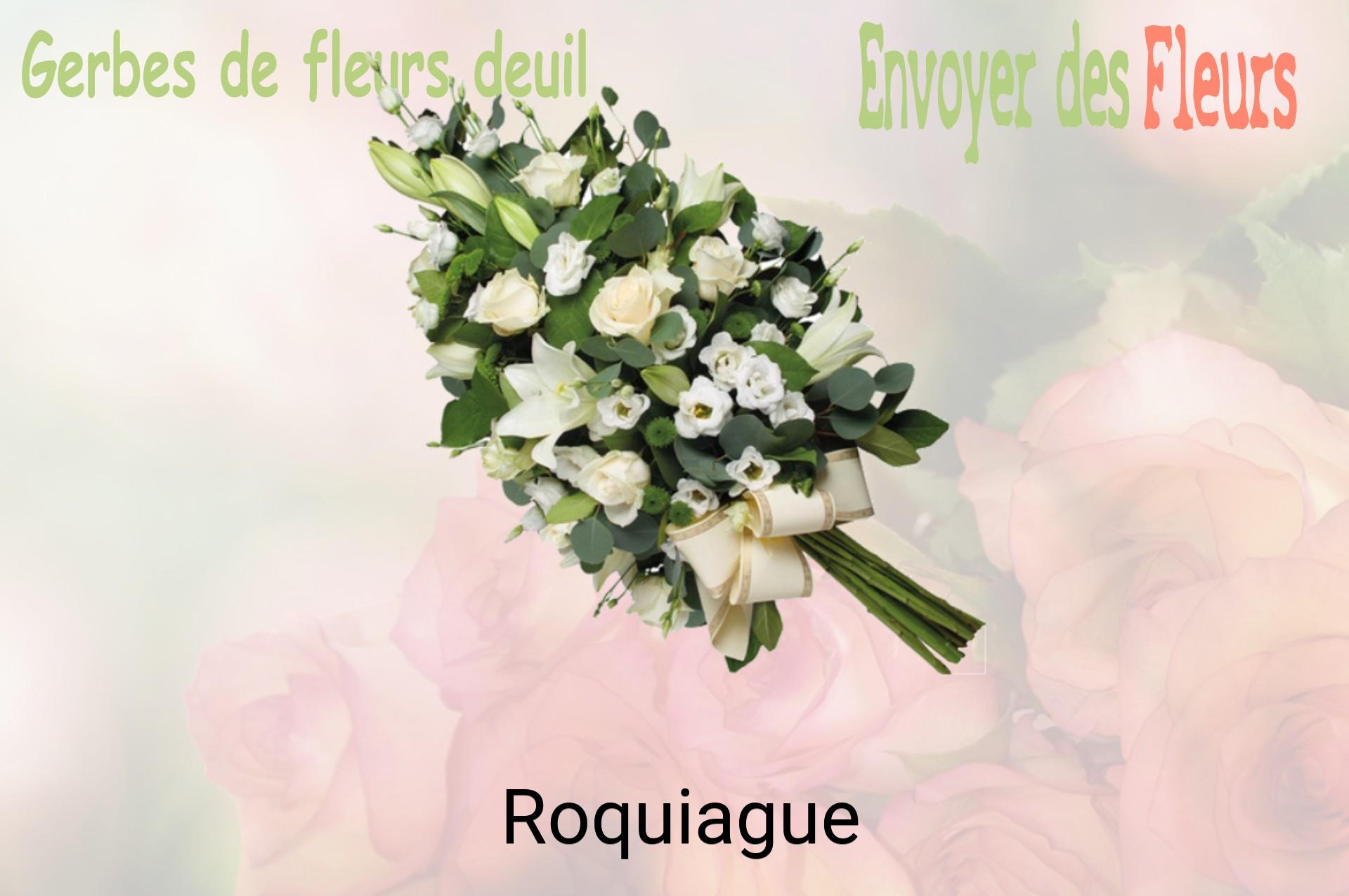 Gerbe de fleurs de deuil livrée à Roquiague